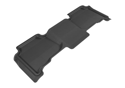 Black 3D MAXpider rubber floor mats for second row of 2009-2012 Land Rover LR4, durable and custom-fit for vehicle protection.