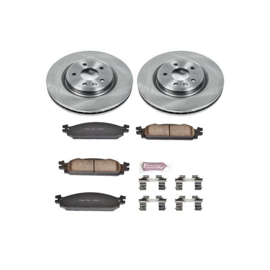 PowerStop OE front brake kit for Ford Flex 2009-2011, featuring brake rotors and pads for enhanced stopping power.