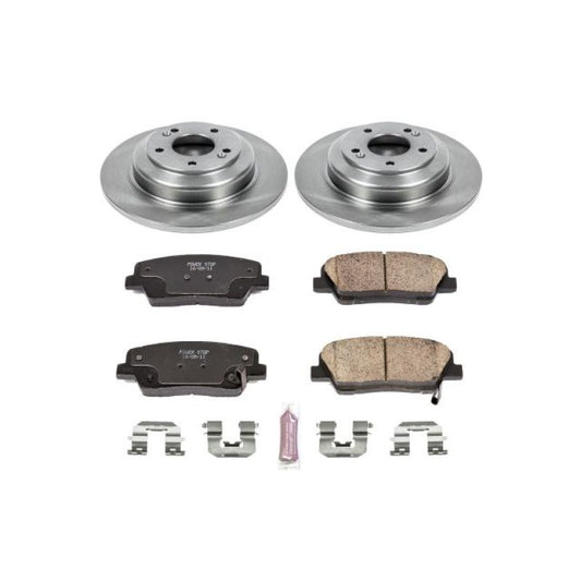 PowerStop rear autospecialty brake kit for 2010-2016 Hyundai Genesis Coupe, OE style brake components with rotors and pads.