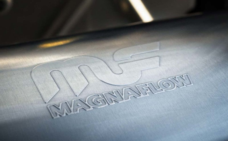 MagnaFlow Mag DSL SS muffler with 7x7x14 inch dimensions, 5-inch inlet and outlet, stainless steel exhaust component.