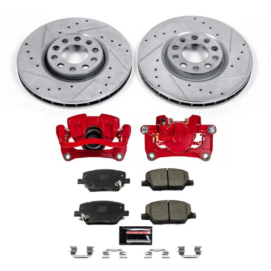 PowerStop 16-18 Fiat 500X front Z23 Evolution brake kit with calipers, performance D&S brake upgrade for enhanced stopping power.