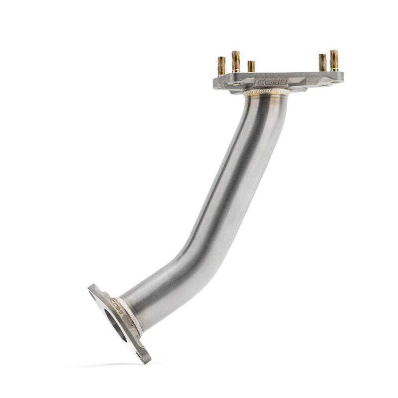 COBB stainless steel up-pipe for Subaru STI, WRX, FXT models, connecting pipes with durable metal construction.