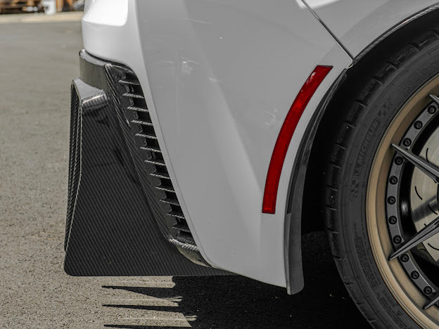 2014-2019 Corvette C7 Performance Track CARBON FIBER Rear Bumper Finned Diffuser