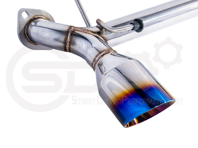 Street Driven Performance axle back exhaust for 2013-2021 Scion FRS, Subaru BRZ, Toyota 86 with chrome or burnt blue tips.