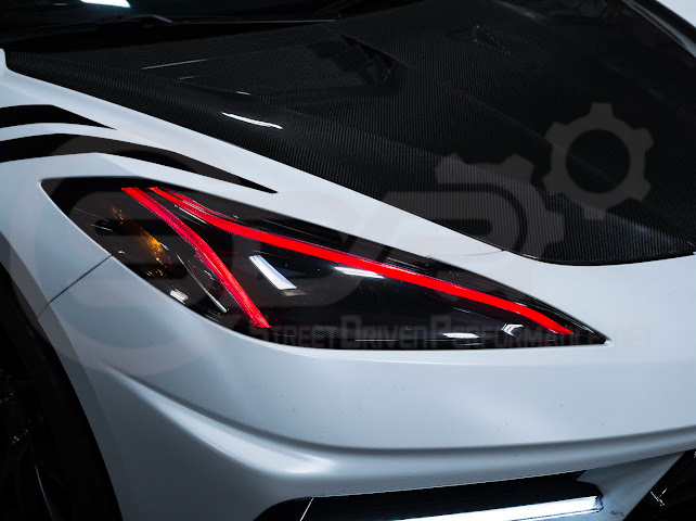 2020-Up Chevrolet Corvette C8 | Custom DRL Conversion Front Headlight Module Set Pair (Amber, Blue, Green, or Red)