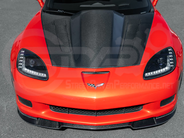2005-2013 C6 Corvette - 427 /Grand Sport / Z06 / ZR1 | ZRA1 Style Front Splitter Lip Ground Effects (Carbon Fiber or Primer Black)