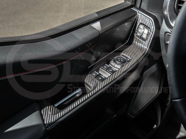 2021-UP FORD F-150 | FACTORY STYLE CARBON FIBER FRONT DOOR GLASS LIFTING PANEL COVER