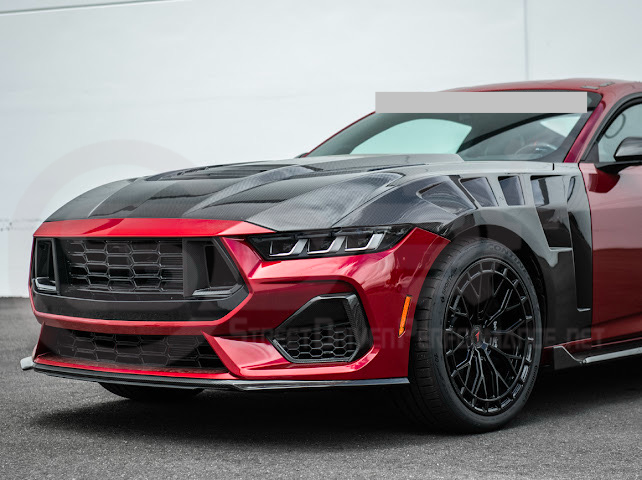 2024-Up Ford Mustang GT | DarkHorse Style CARBON FIBER Side Grille Air Intake Bezel Pair