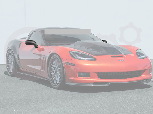 Set of four dry carbon fiber side mirror cap covers for 2005-2013 Chevy Corvette C6 by Street Driven Performance.