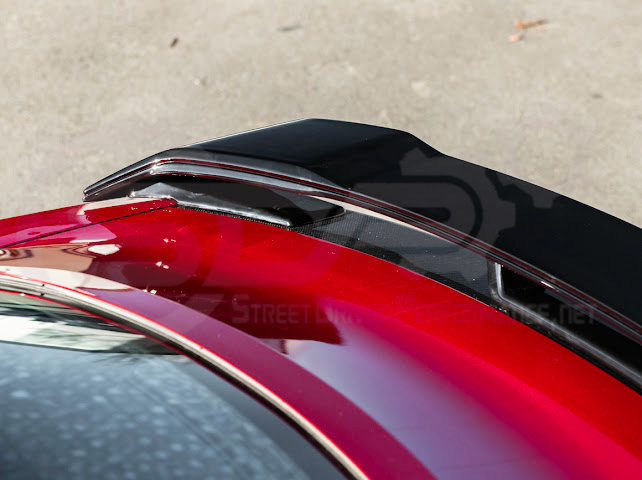 2024-UP FORD MUSTANG | DARKHORSE STYLE GLOSSY BLACK REAR TRUNK LID GURNEY FLAP WICKERBILL WING SPOILER