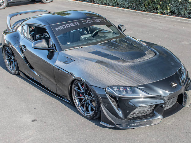 2020-UP TOYOTA SUPRA A91 | CARBON FIBER FRONT SPLITTER LIP GROUND EFFECTS (2 PEICE)