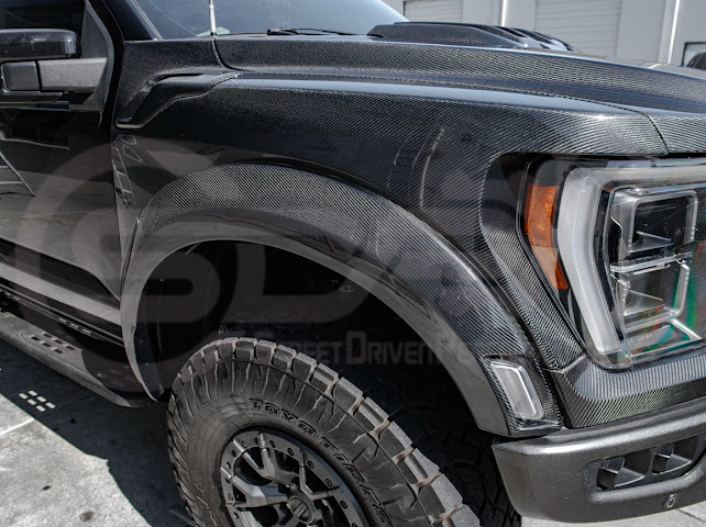 2021-UP F-150 RAPTOR | FACTORY STYLE CARBON FIBER SIDE FENDERS & VENTS REPLACEMENT