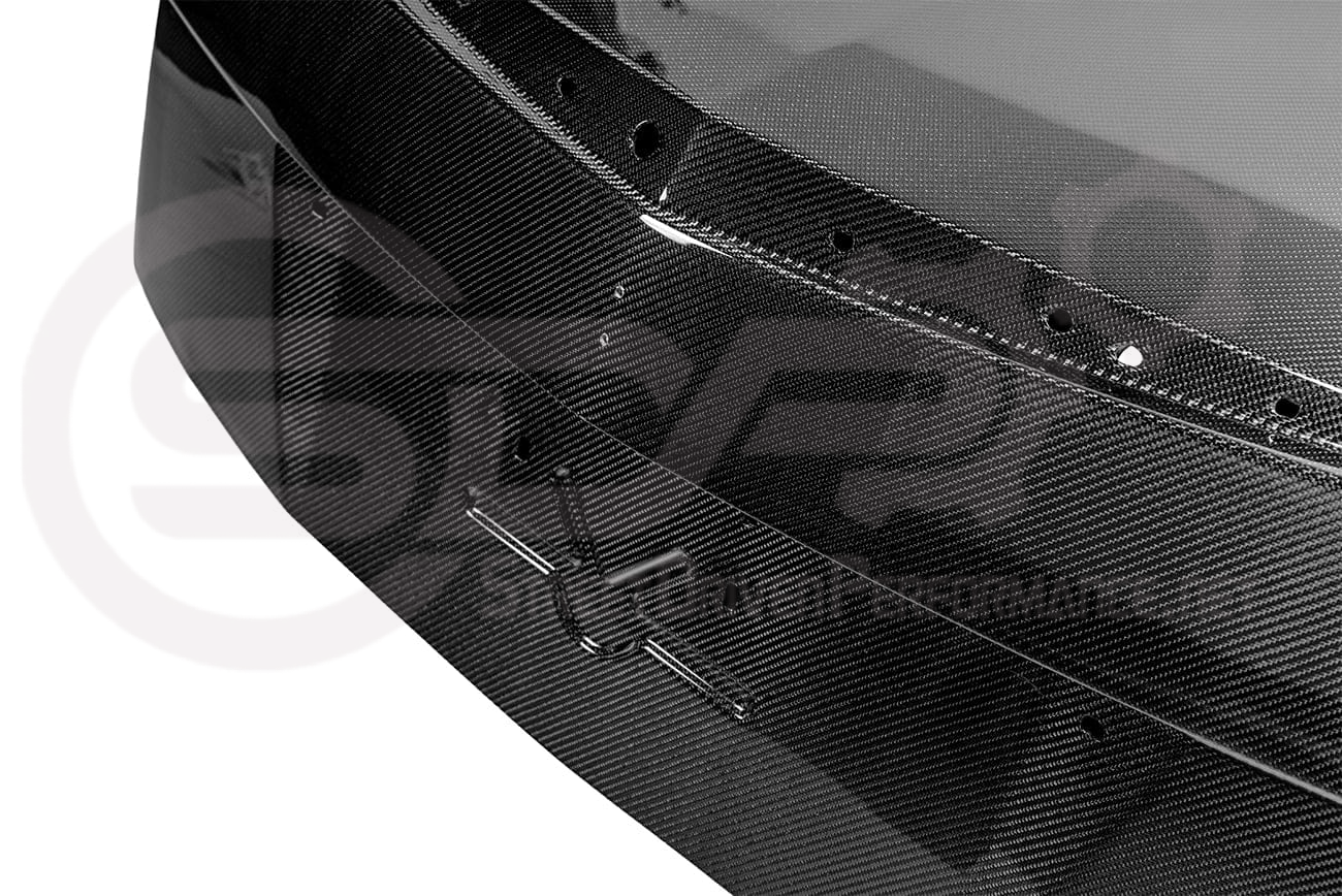 Carbon fiber rear trunk lid replacement for 2009-2015 Cadillac CTS and CTS-V sedan, by Street Driven Performance.