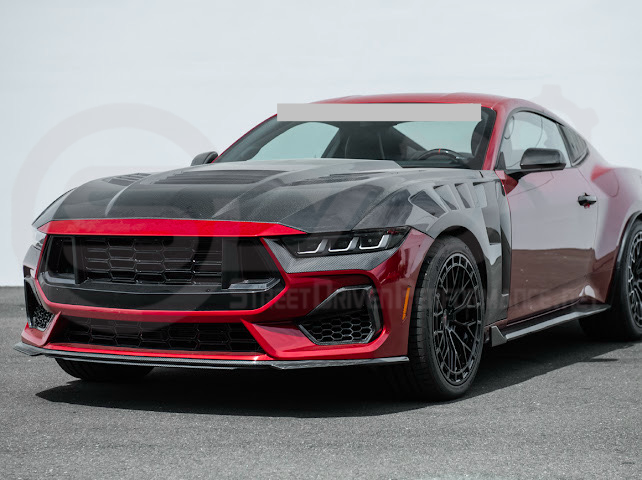 2024-Up Ford Mustang GT | Carbon Fiber Overlay Headlight Eyebrow Trim Cover Pair
