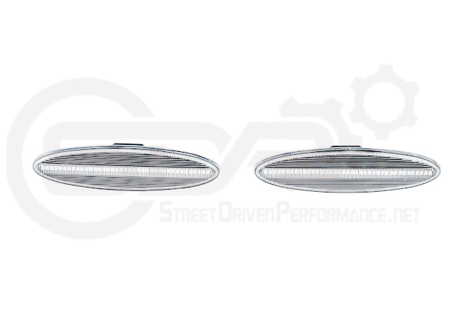 1997-2004 Chevrolet Corvette C5 | Rear Bumper Clear / Red / Black Lens Red LED Side Marker Lights Pair