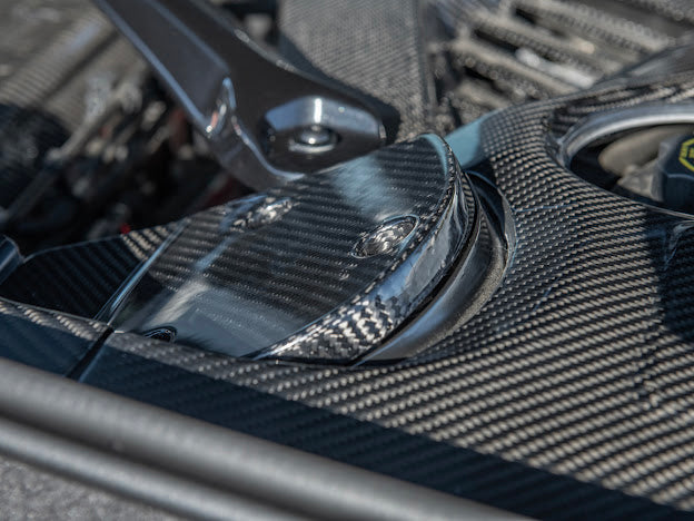 2020+ CHEVROLET CORVETTE C8 | CARBON FIBER ENGINE BAY STRUT COVERS REPLACEMENT