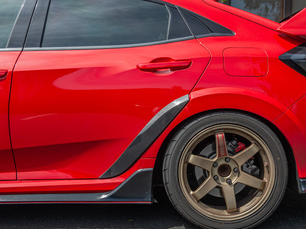 2017-21 HONDA CIVIC FK8 TYPE-R | VRS STYLE CARBON FIBER REAR DOOR SIDE FENDER TRIM REPLACEMENT (PAIR)