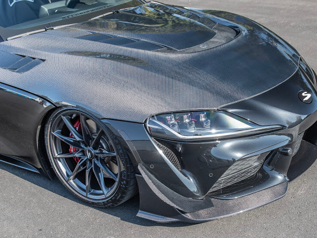 2020-UP TOYOTA SUPRA A91 | CARBON FIBER FRONT SPLITTER LIP GROUND EFFECTS (2 PEICE)