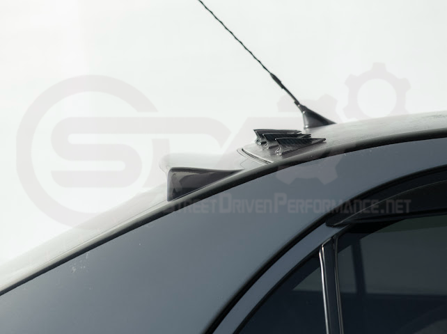 2003-2008 Toyota Corolla | JDM Tape-On Tinted Black Rear Roof Window Visor Guard