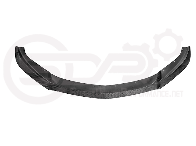 Blackwing style carbon fiber front bumper lip splitter for Cadillac CT5 Sport and CT5-V, enhances ground effects and sporty appearance.