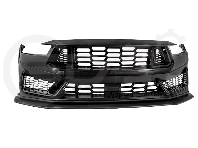 2024-Up Mustang S650 EcoBoost & GT | Dark Horse Style Front Bumper Full Replacement Kit w/ LED Light Side Grille
