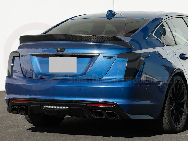 2020-Up Cadillac CT5 & CT5-V | SMOKE TINTED Rear Tail Light Trim Bezel Cover Pair