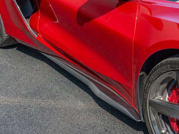2020-UP CHEVROLET CORVETTE C8 Z06 |CARBON FIBER SIDE SKIRTS ROCKER PANELS GROUND EFFECTS