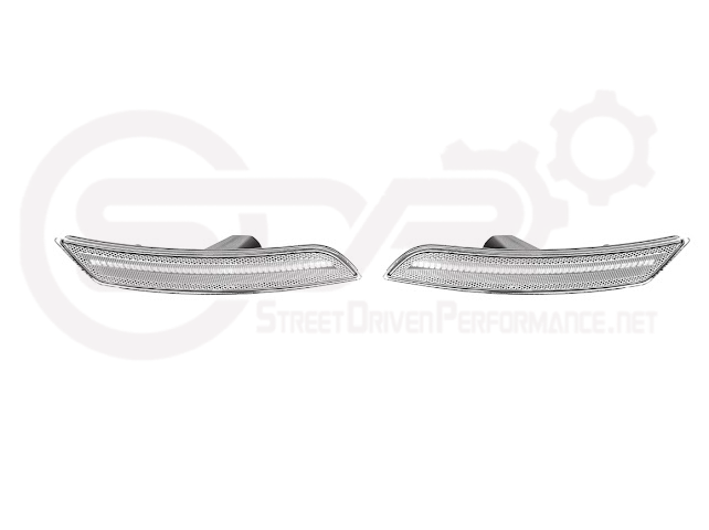 2016-2024 Chevrolet Camaro | Rear Bumper Side Marker Lens w/ Red LED Reflector Light Pair (Clear / Red / Smoke)
