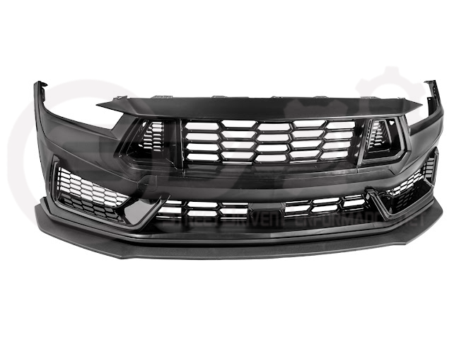 2024-Up Mustang S650 EcoBoost & GT | Dark Horse Style Front Bumper Full Replacement Kit w/ LED Light Side Grille