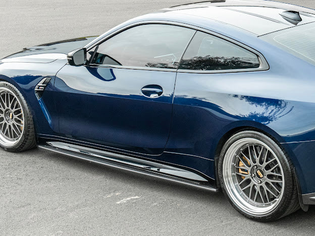 2021-Up BMW G82 G83 M4 M-Performance Extended Style | CARBON FIBER *ADD-ON* Side Skirts Extension Rocker Panel Ground Effects