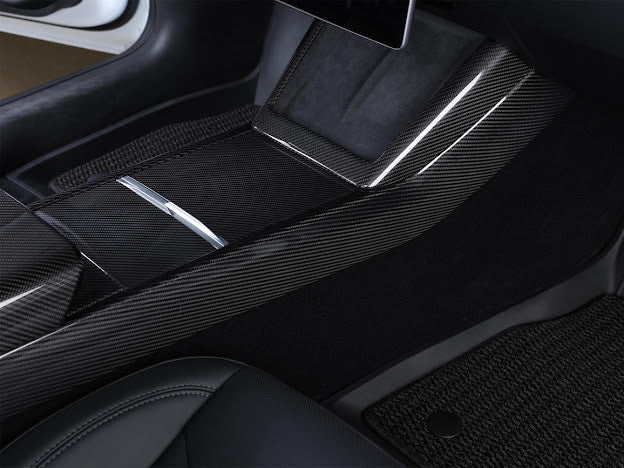 2024-UP TESLA MODEL 3 CARBON FIBER INTERIOR CENTER CONSOLE FRAME