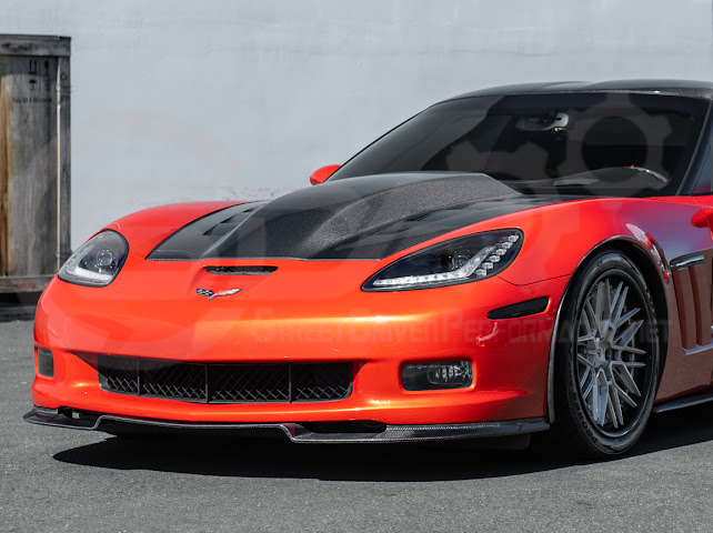 2005-2013 C6 Corvette - 427 /Grand Sport / Z06 / ZR1 | ZRA1 Style Front Splitter Lip Ground Effects (Carbon Fiber or Primer Black)