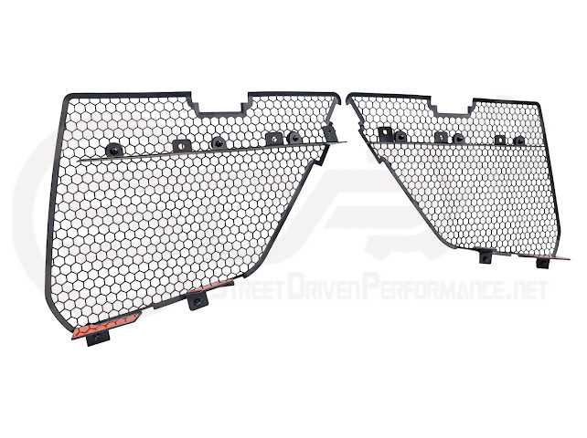 2020+ CHEVROLET CORVETTE C8 STINGRAY & Z51 | FACTORY OEM STYLE GLOSSY BLACK FRONT BUMPER LOWER AIR INLET MESH GRILLE GUARDS