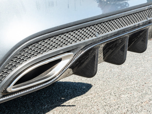 2015-2018 W205 Mercedes C-Class AMG Sport Style CARBON FIBER Rear Bumper Lower Diffuser