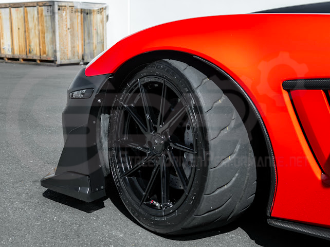 2005-2013 Corvette C6 Z06 | C7 ZR1 Style Primer Black Front Bumper Conversion Kit Replacement