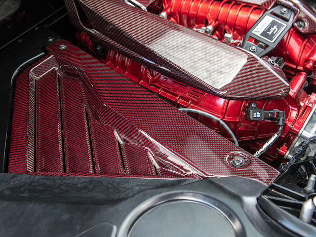 2023-Up Corvette C8 Z06 Coupe | RED CARBON FIBER Engine & Bay Panel Cover