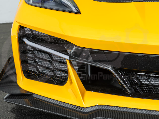 2023+ CHEVROLET CORVETTE C8 E-RAY & Z06 | FACTORY OEM STYLE GLOSSY BLACK FRONT RADIATOR MESH GRILLE GUARD