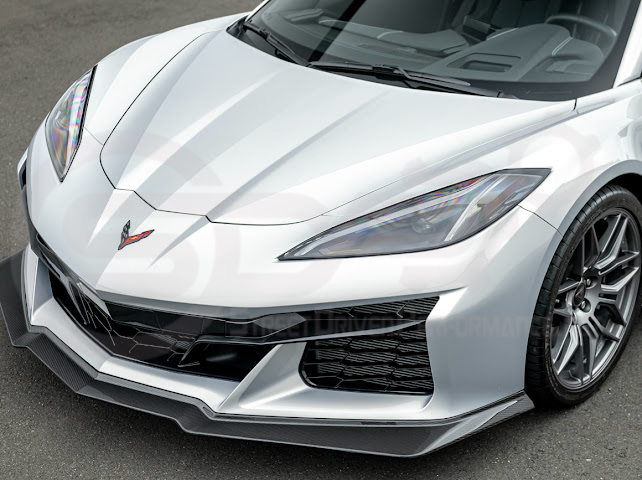 2023-UP CORVETTE C8 Z06 | Z07 STYLE EXTENDED ONE-PIECE FRONT LIP SPLITTER GROUND EFFECTS