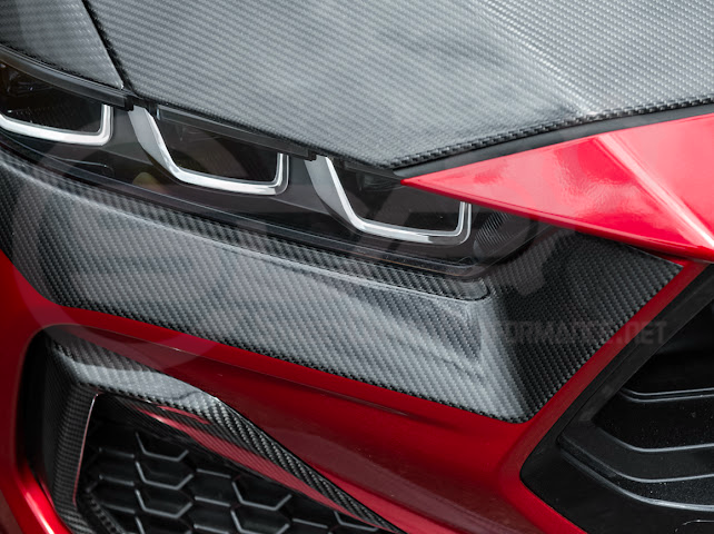 2024-Up Ford Mustang GT | Carbon Fiber Overlay Headlight Eyebrow Trim Cover Pair