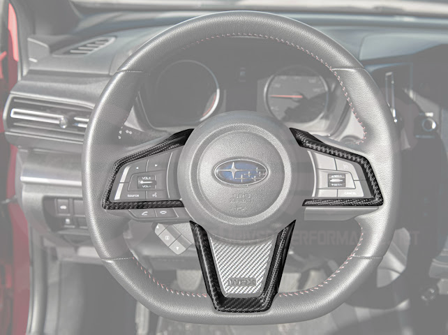 2022-UP SUBARU WRX | FACTORY STYLE CARBON FIBER STEERING WHEEL TRIM COVER