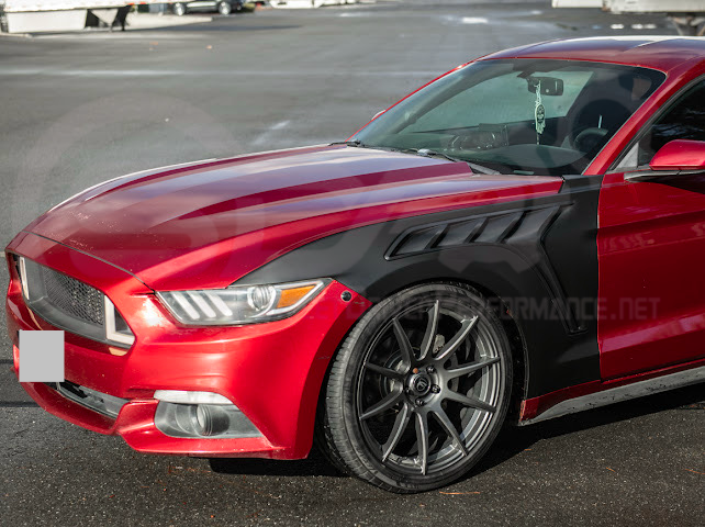 2015-2017 FORD MUSTANG S550 | GTD STYLE PRIMED BLACK FRONT SIDE VENTED FENDERS