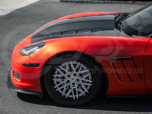 2005-2013 C6 Corvette - 427 /Grand Sport / Z06 / ZR1 | ZRA1 Style Front Splitter Lip Ground Effects (Carbon Fiber or Primer Black)
