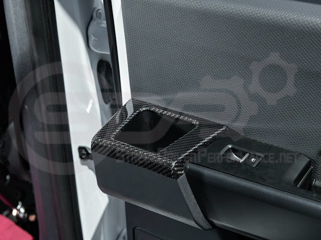 2021-UP FORD F-150 | FACTORY STYLE CARBON FIBER REAR DOOR TRIM ARMREST CUP HOLDER PANEL COVER