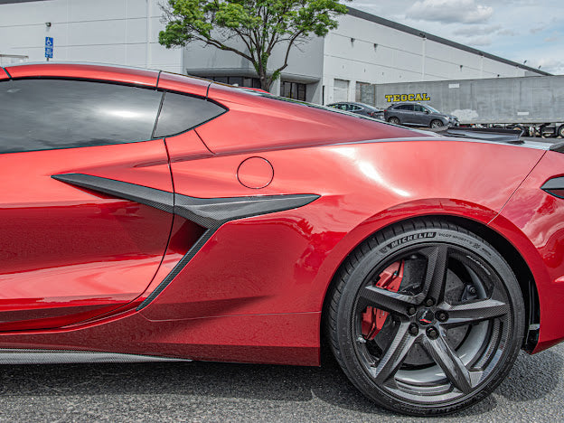 2023+ CHEVROLET CORVETTE C8 Z06/ E-RAY | CARBON FIBER SIDE FENDER VENT DOOR HANDLE TRIM PAIR