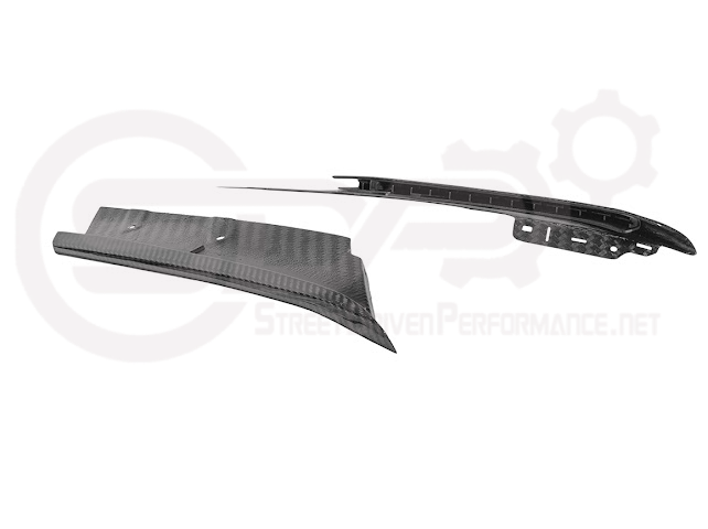 Carbon fiber side fender intake vent door for 2023 Corvette C8 E-Ray and Z06, by Street Driven Performance, shown on the vehicle.
