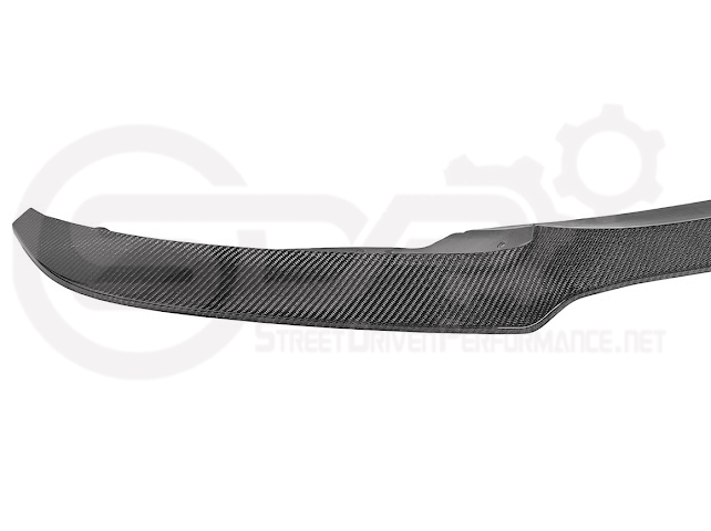 Black Carbon Fiber Front Bumper Lip Splitter for Cadillac CT5 Sport and V models, styled like Blackwing, by Street Driven Performance.
