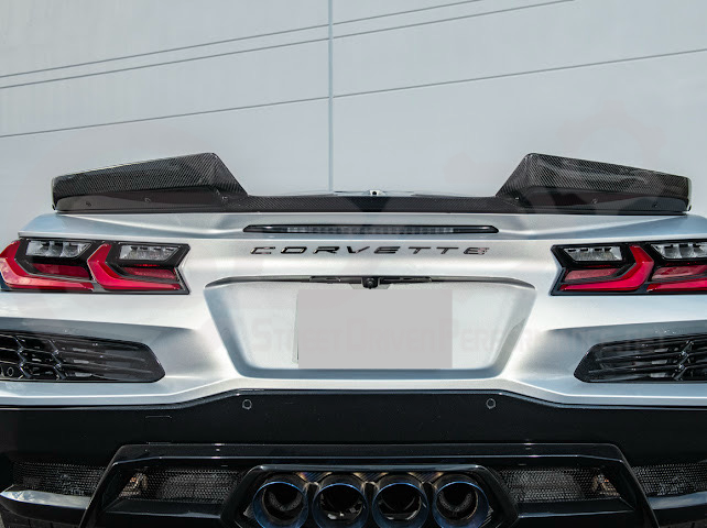 2023-Up CORVETTE C8 Z06 / E-RAY / ZR1 | Z06 FACTORY STYLE CARBON FIBER REAR SPOILER WING WITH 1.5 INCH EXTENDED WICKERBILL WINGLETS