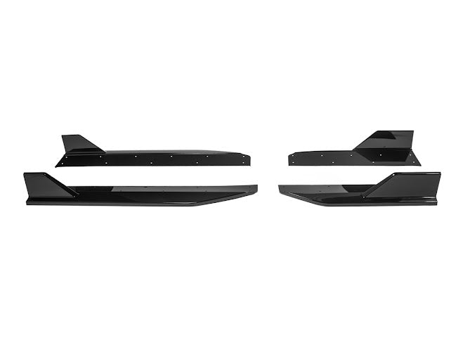 2024-UP FORD MUSTANG S650 | GT350R PERFORMANCE STYLE CARBON FIBER SIDE SKIRTS EXTENSION ROCKER PANELS GROUND EFFECTS