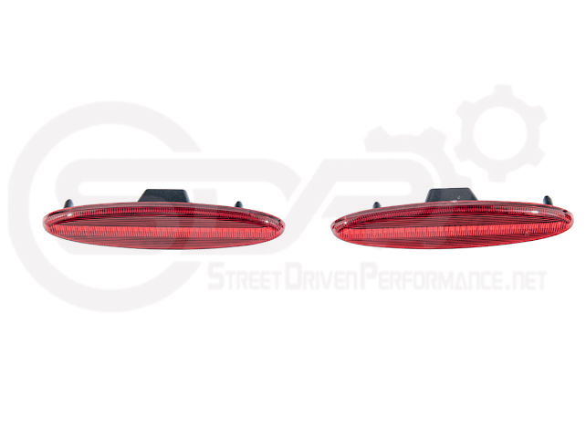 1997-2004 Chevrolet Corvette C5 | Rear Bumper Clear / Red / Black Lens Red LED Side Marker Lights Pair