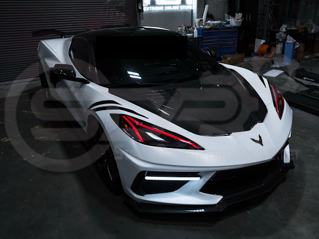 2020-Up Chevrolet Corvette C8 | Custom DRL Conversion Front Headlight Module Set Pair (Amber, Blue, Green, or Red)